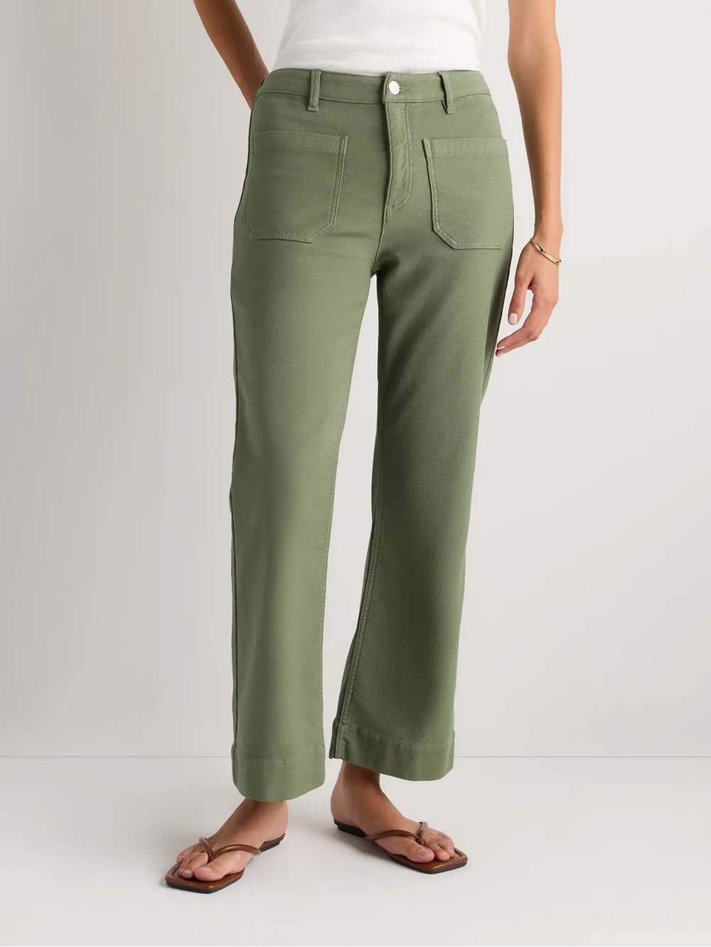 Quince French Terry Wide Leg Pants Faded Cargo Size 10